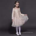 High Class collection long Full sleeve creamy party dresses embroidery soft fabric children clothes birthday